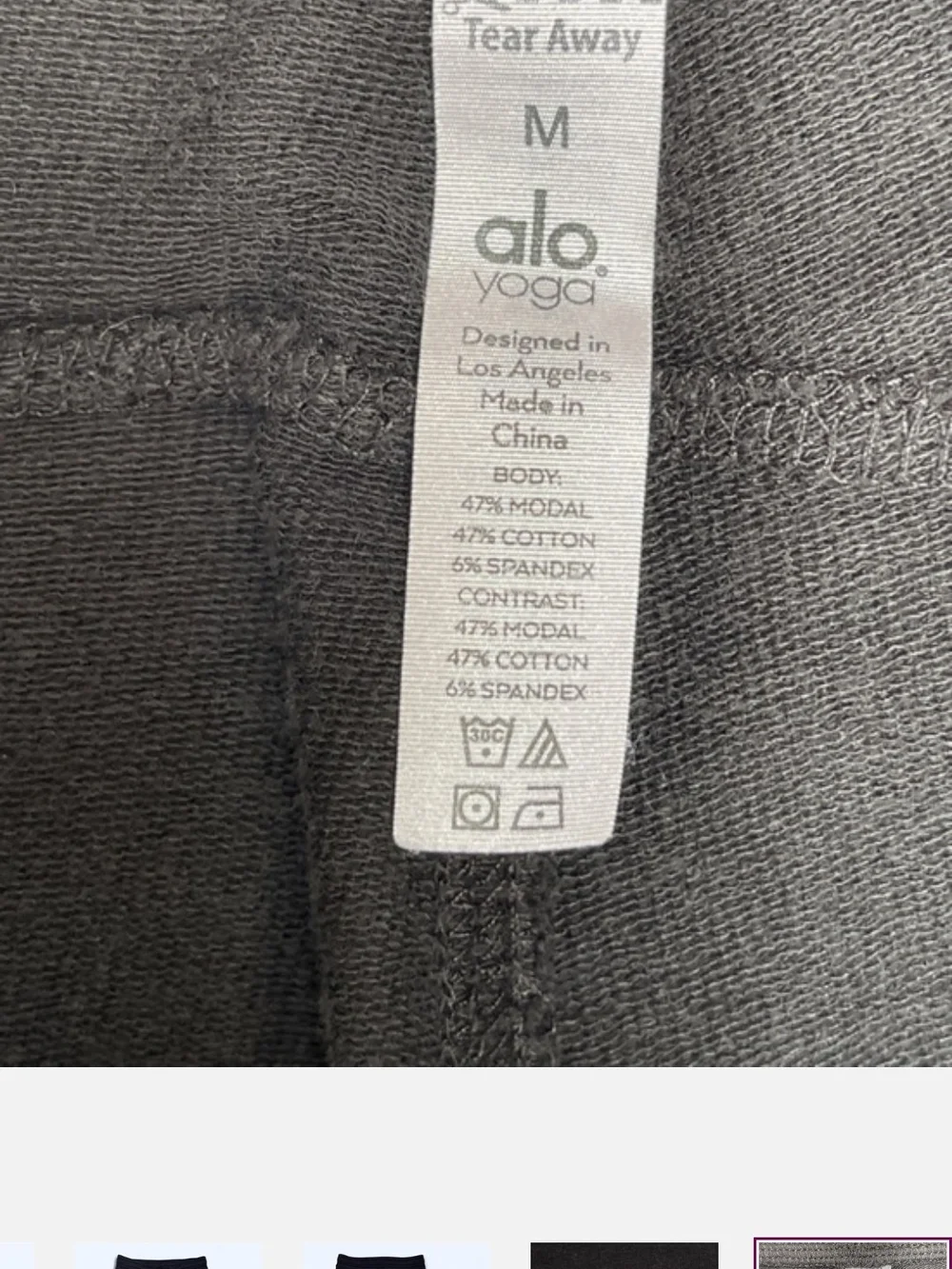 ALO Yoga Black Ribbed Moto Joggers